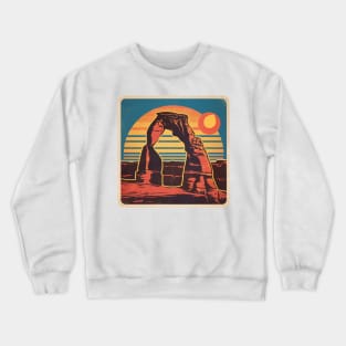 Moab Utah Arches Vintage Sunset Crewneck Sweatshirt